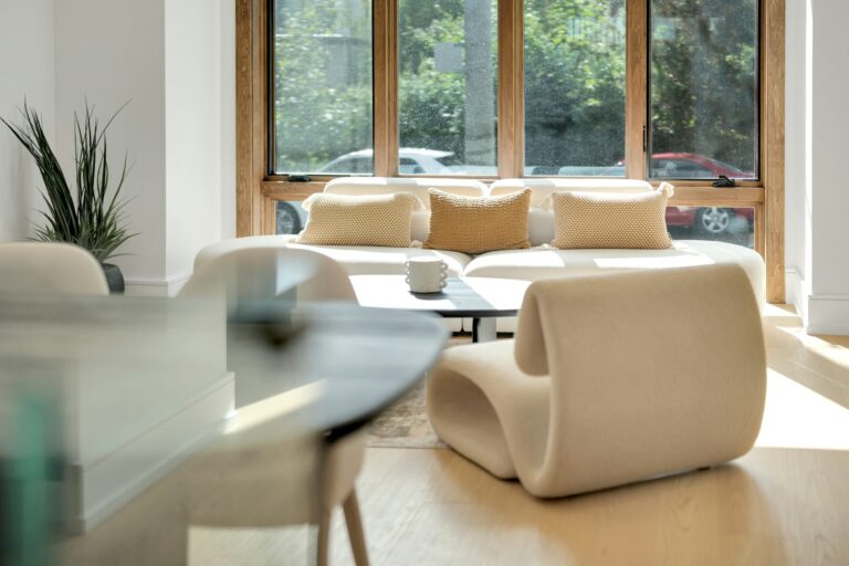 Home 14 Modern living room with stylish furniture and large window